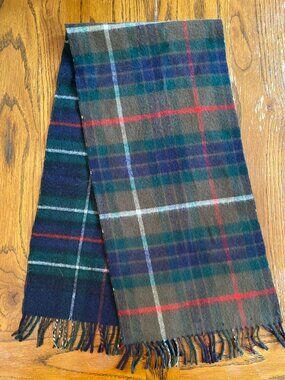 Vintage Amcrest Tartan Plaid Lambswool Scarf Made In West Germany
